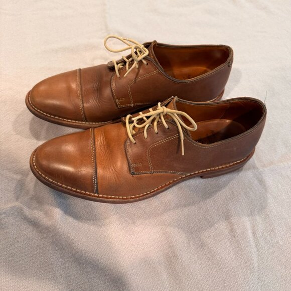 Allen Edmonds 9.5-D Oak Street Tan Cap Toe Oxford Chromexcel Leather - Picture 2 of 6